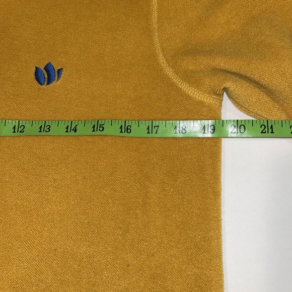 Dutch Bros Coffee Sweater Mens Size XS Yellow Sweatshirt Fleece Logo Crew Neck - Picture 5 of 7